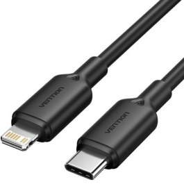 Cable USB 2.0 Tipo-C Lightning Vention LAKBF/ USB Tipo-C Macho - Lightning Macho/ Hasta 27W/ 480Mbps/ 1m/ Negro Precio: 5.50000055. SKU: B1895SMAJG