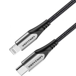 Cable USB 2.0 Tipo-C Lightning Vention TACHH/ USB Tipo-C Macho - Lightning Macho/ Hasta 27W/ 480Mbps/ 2m/ Gris y Negro Precio: 11.94999993. SKU: B1ALX7X99J