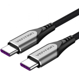Cable USB 2.0 Tipo-C 5A 100W Vention TAEHH/ USB Tipo-C Macho - USB Tipo-C Macho/ Hasta 100W/ 480Mbps/ 2m/ Gris Precio: 9.5000004. SKU: B1BAQHHPXR