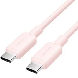 Cable USB 2.0 Tipo-C 3A Vention TRCPF/ USB Tipo-C Macho - USB Tipo-C Macho/ Hasta 60W/ 480Mbps/ 1m/ Rosa