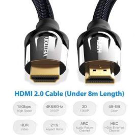 Cable HDMI 2.0 4K Vention VAA-B05-B075/ HDMI Macho - HDMI Macho/ 75cm/ Negro