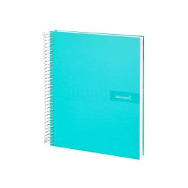 Cuaderno Espiral Liderpapel A4 Crafty Tapa Forrada 80H 90 gr Cuadro 4 mm Con Margen Color Turquesa 5 unidades