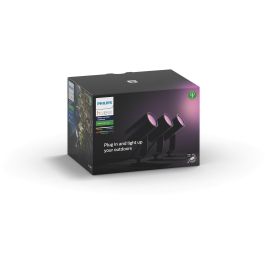 Philips Hue White & Color Ambiance Foco Lily para exteriores, Luz inteligente, 3 focos LED, Negro, 3640lm, IP65