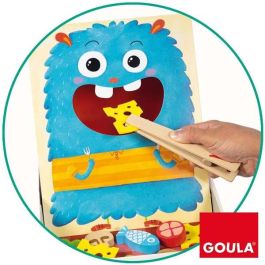 Goula Juego de Destreza Hungry Monster de Madera - Prepara la Pizza del Monstruo Tragón para Niños 3+ Años (Hasta 4 Jugadores)