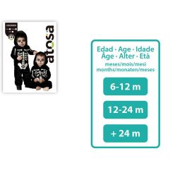 Disfraz Esqueleto Bebé Mono Negro Huesos Blancos Halloween Hombre 24 Meses