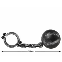 Bola con Cadena Negra 55 cm para Disfraz de Prisionero, Zombie o Monstruo - Accesorio Halloween Temático