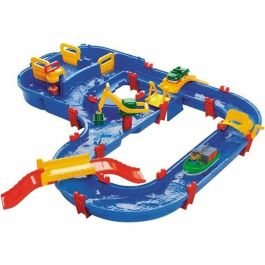 Aquaplay Mega Puente del Circuito Acuático - Juego de 35 Piezas con Barco, Camión Anfibio y Bo The Bear para Niños +3 Años