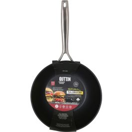 Quttin Sartén Wok de Aluminio Forjado de 24 cm, con Fondo de Inducción Espiral (4 Unidades)