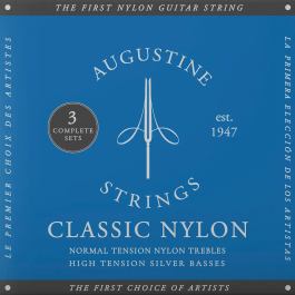 AUGUSTINE Pack 3 Cuerdas Guitarra Clásica Nylon - Tensión Alta