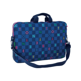 Maletín para Portátil Benetton Damero Azul marino 40 x 27 x 4 cm