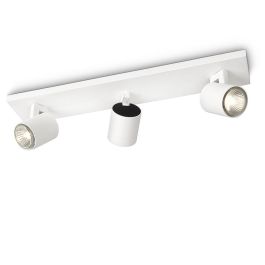 Philips PH-8718291487838 Aplique de Pared Runner Blanco, 3 Focos GU10, Sin Bombillas