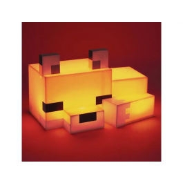 Wondee Lámpara Minecraft Fox Decoración Baby Fox Light 16 cm, Oficial, Modelo Zorro Cubico, Luz Ambiental, para Habitación Gamer, Regalo