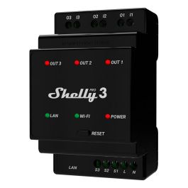 Shelly Pro 3 Relé Inteligente WLAN LAN 3x 16A 3 Canales 3 Fases Máx. 48A BT Montaje Carril DIN Precio: 84.89000025. SKU: B17CJKSXPM
