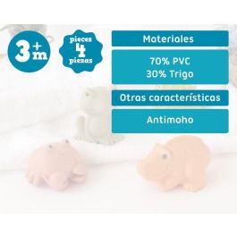 KioKids Set De 4 Animalitos Antimoho Para El Baño con Trigo para Bebé +3 Meses Multicolor