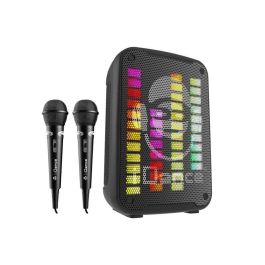 Karaoke con 2 microfonos inalambricos y luces disco 35,6x24,2x18,5 cm Precio: 49.50000011. SKU: B16B7KM6AM