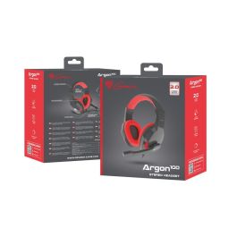 GENESIS ARGON 100 Auriculares Gaming Alámbricos de Diadema Supraaurales con Micrófono Boom y Conector 3.5mm Negro, Rojo