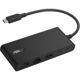 ASUS Dock DC201 Alámbrico USB-C, Doble 4K, USB 3.2 Gen 2, Ethernet 1000 Mbit/s, Entrega de Potencia 100W, Negro