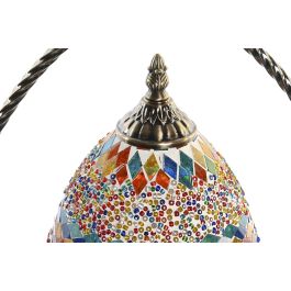 DKD Home Decor Lámpara Sobremesa Árabe Casablanca Metal Cristal Multicolor 32.5 x 47.5 x 16 cm (2 Unidades)
