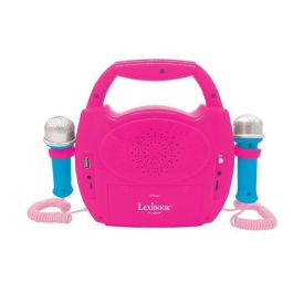 Lexibook Princesa de Disney - Reproductor Karaoke Bluetooth Portátil para Niños con 2 Micrófonos, Efectos de Luz LED, Grabación y Cambio de Voz, Batería Recargable