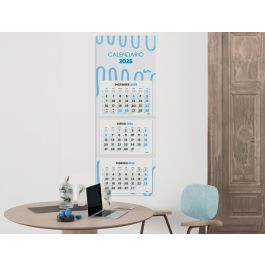 Calendario Pared Liderpapel 3 Meses Vistas 2025 Plegable 33x70 cm Papel 90 gr