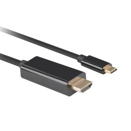 Lanberg Cable USB Tipo C a HDMI CA-CMHD-10CU-0030-BK, 3m