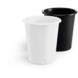 Durable Papelera Básica de Plástico 13L Negra, Redonda con Agarradera, 29cm de Diámetro