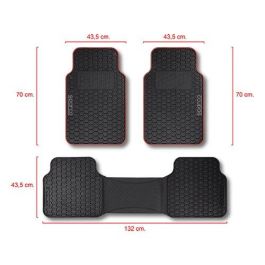 Sparco Alfombra F500 SPCF500RD Negro-Rojo Pvc 3 Piezas Universal