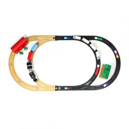Intelino Complemento Adaptadores Pistas Madera Tren, Compatible con Sistemas de Trenes de Madera, Incluye 8 Adaptadores