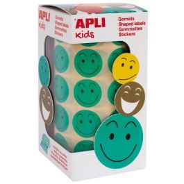 Apli Gomets autoadhesivos redondos Smile cara feliz verde 20mm rollo de 900 unidades Precio: 5.50000055. SKU: B18S3XM47D