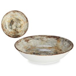 Plato Porcelana Hondo 21Cm Marron Piedra Vessia (24 Unidades)