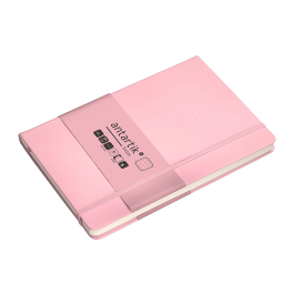 Antartik Cuaderno A5 Tapa Dura Hojas Puntos Rosa Pastel 100 Hojas 80gr FSC