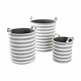 Cesta Basicos DKD Home Decor Gris Blanco 35 x 40 x 35 cm Set de 3 Precio: 54.58999942. SKU: S3039171