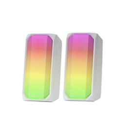 Mars Gaming MSRGBW Altavoces Gaming 2.0 con Bluetooth 5.0, 15W de Potencia, Iluminación RGB FULL MESH y Procesador DSP, Blancos