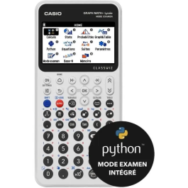 Casio CAS1715043665328 Calculadora Gráfica Escuela Secundaria Math+ Blanca