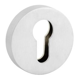 Jandel Bocallave de Seguridad Ø51x10mm Negro, Cromo Cepillado, Latón Mate Acabado Cromo Cepillado