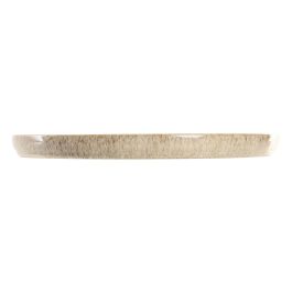DKD Home Decor Plato Horeca Gres Esmaltado Beige 27cm Apto Microondas y Lavavajillas (4 Unidades)