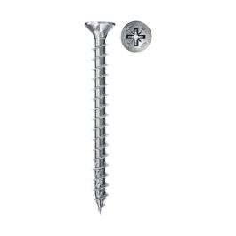 Fischer Caja 200 tornillos FPF II CZF 4,0x30 BC 670195, madera, cabeza avellanada, rosca total, cincado
