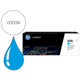 HP Toner Cian Laserjet Enterprise M751, 751Dn - 658A Cartucho de Tóner Original (6000 Páginas)