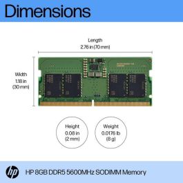 HP 8GB DDR5 5600MHz SODIMM Memoria RAM para portátiles - Mejora de Rendimiento y Productividad