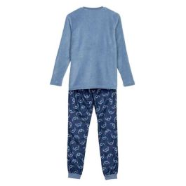 Cerdá Pijama Largo Stitch Disney Coral Fleece Azul. Pijama de Invierno para Adultos Cálido y Suave. Talla XL para Hombre y Mujer.