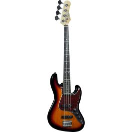 EKO JB100 Bajo Eléctrico Starter Tipo Jazz 3/4 Escala Corta Sunburst - 4 Cuerdas, Cuerpo Álamo, Mástil Arce