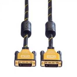 ROLINE 11.04.5513 Cable DVI-D Dual Link 3 Metros Negro Oro Macho Macho