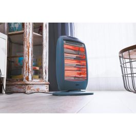 Edm Estufa de Cuarzo Oscilante 400/800/1200W con Seguridad Anti-vuelco, Emisión Instantánea de Calor, 3 Barras