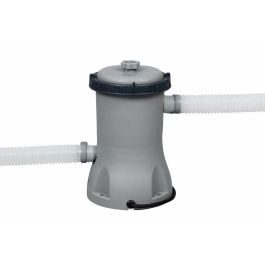 Bestway Piscina Fast Set 457x84 cm con filtro 58383 y cartucho 58094, 9.677L, fuente palma y decoración floral