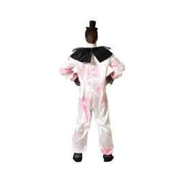Disfraz Payaso Macabro Con Mono Blanco Y Detalles Negros Hombre Talla M-L