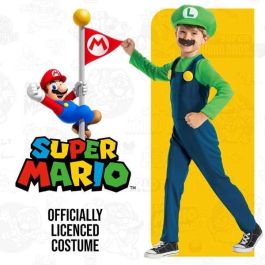 Nintendo Disfraz Super Mario Luigi Lujo Talla 3-4 Años