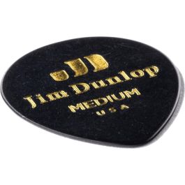 DUNLOP Púas 351 Genuine Celluloid Teardrop Negra - Medium Pack 12