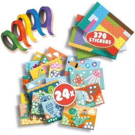 Ses Creative Aprendo a pegar y reconocer formas. Kit de manualidades con pegatinas, 5 rollos de cinta adhesiva y 24 cartas de animales