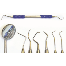 Vi Set Periodontal con 7 instrumentos, asas de silicona y estuche de acero inoxidable Precio: 326.98999949. SKU: B1HE3SN8GR