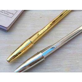 Bic Bolígrafo Cristal Shine Gold Azul Caja 20 Ud